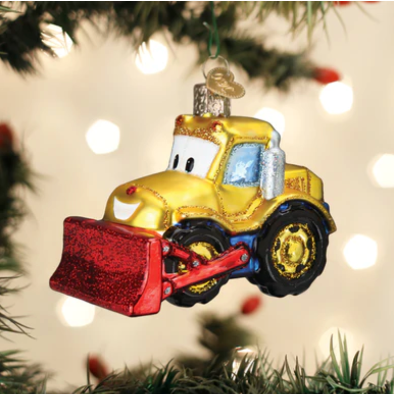 Bright-Eyed Bulldozer Ornament