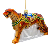 Bellissimo Tiger Glass Ornament 6.5"