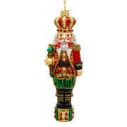 Bellissimo King Nutcracker Glass Ornament 7"