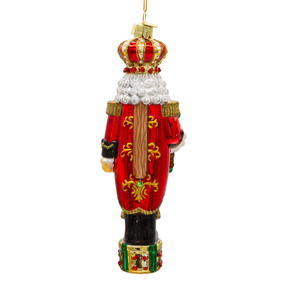 Bellissimo King Nutcracker Glass Ornament 7"