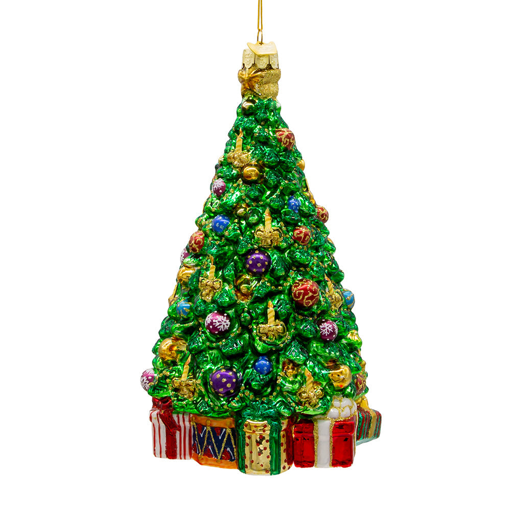 Bellissimo Christmas Tree Glass Ornament 7.5"