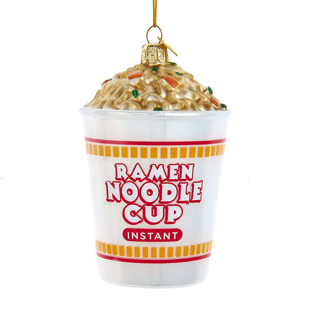 Ramen Noodle Cup Glass Ornament 4"