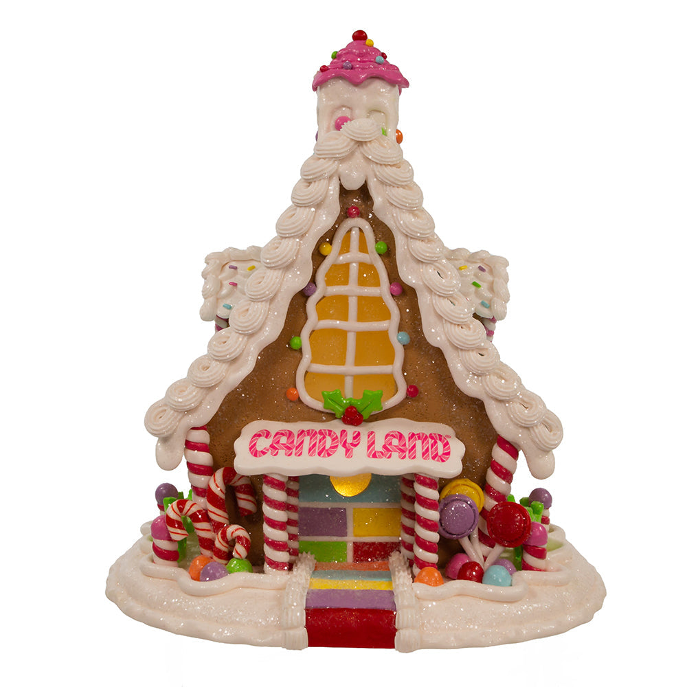 Lit Candyland Gingerbread House LED Décor 11.5"