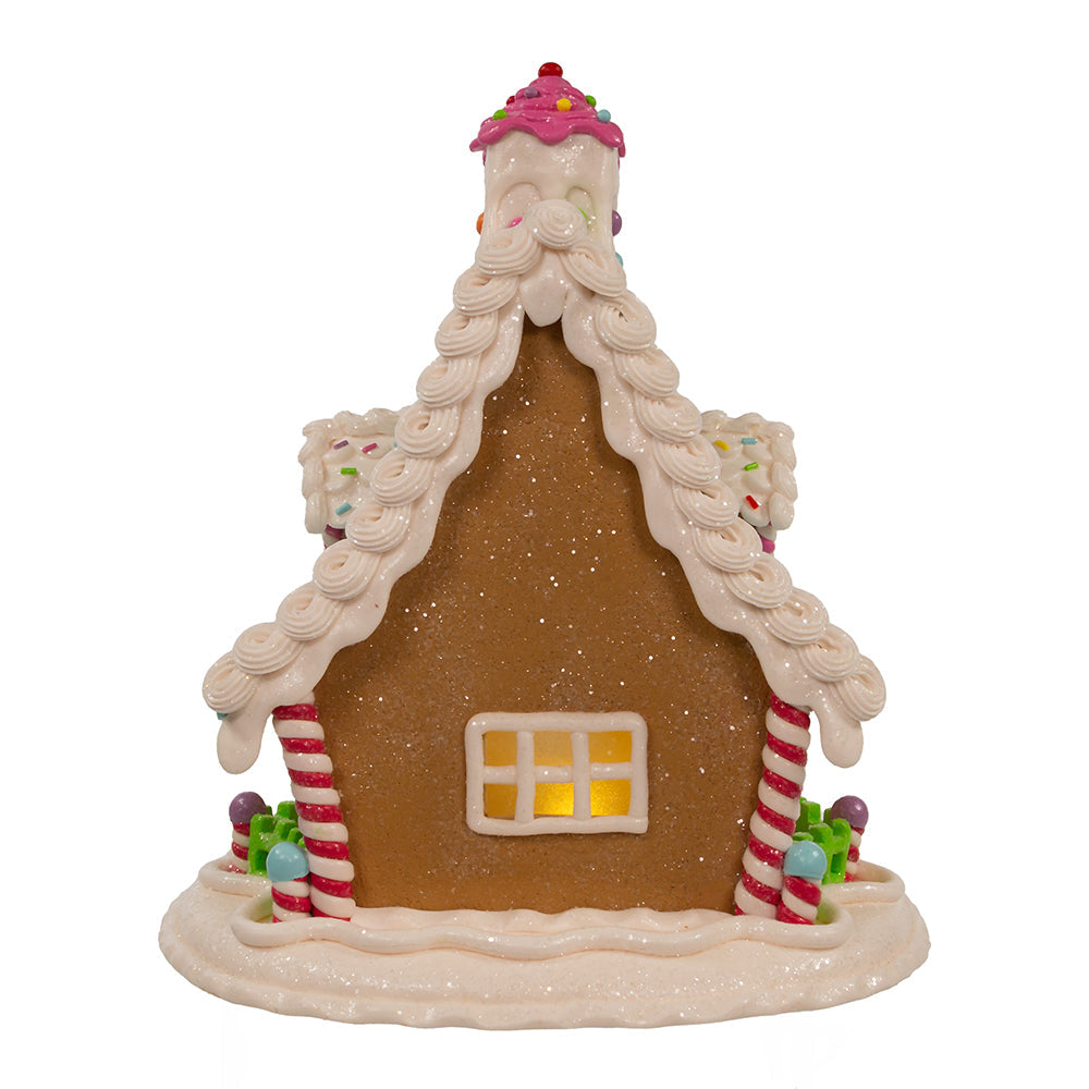 Lit Candyland Gingerbread House LED Décor 11.5"