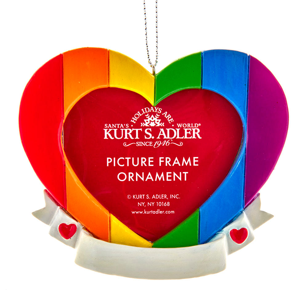 Rainbow Heart Picture Frame Personalizable Ornament