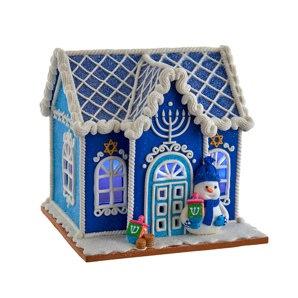 Lit Hanukkah LED Gingerbread House Décor 7"