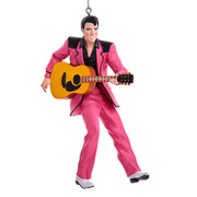 Elvis in Pink Suit with Guitar Resin Ornament 5"