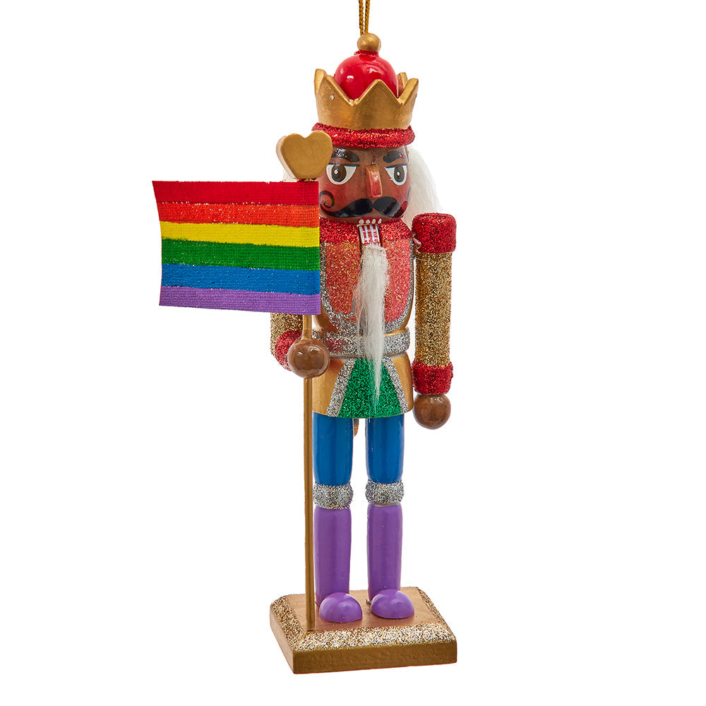 African American Rainbow Wooden Nutcracker Ornament 6"