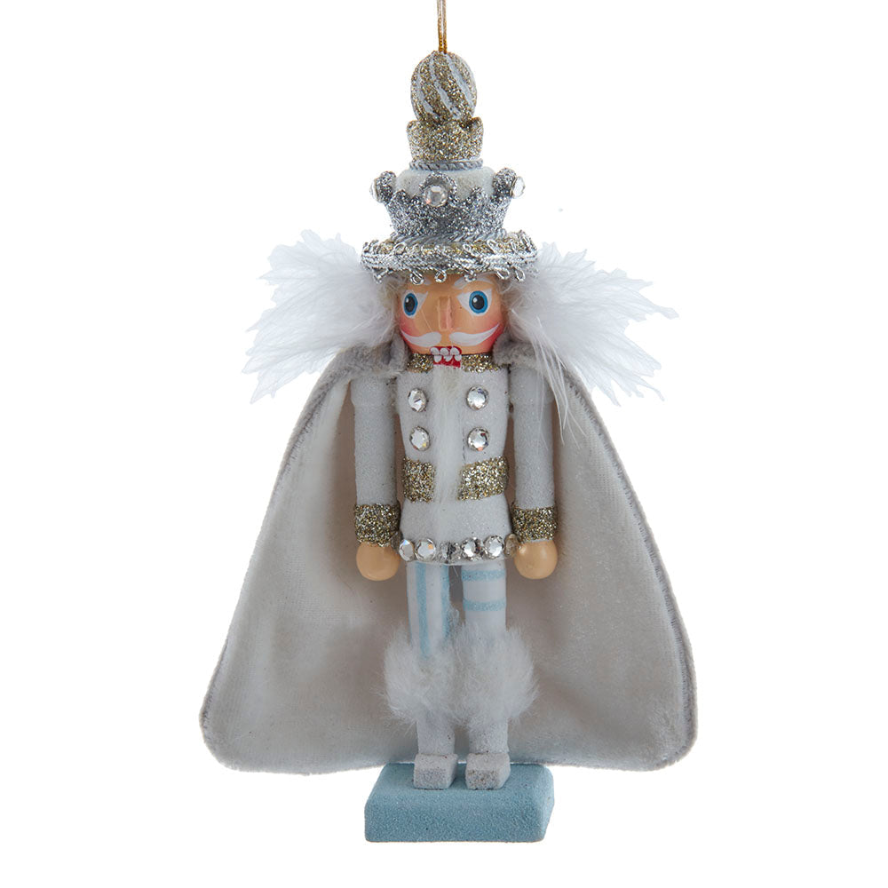 Hollywood White and Silver Swarovski King Nutcracker Ornament 6"