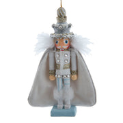 Hollywood White and Silver Swarovski King Nutcracker Ornament 6"