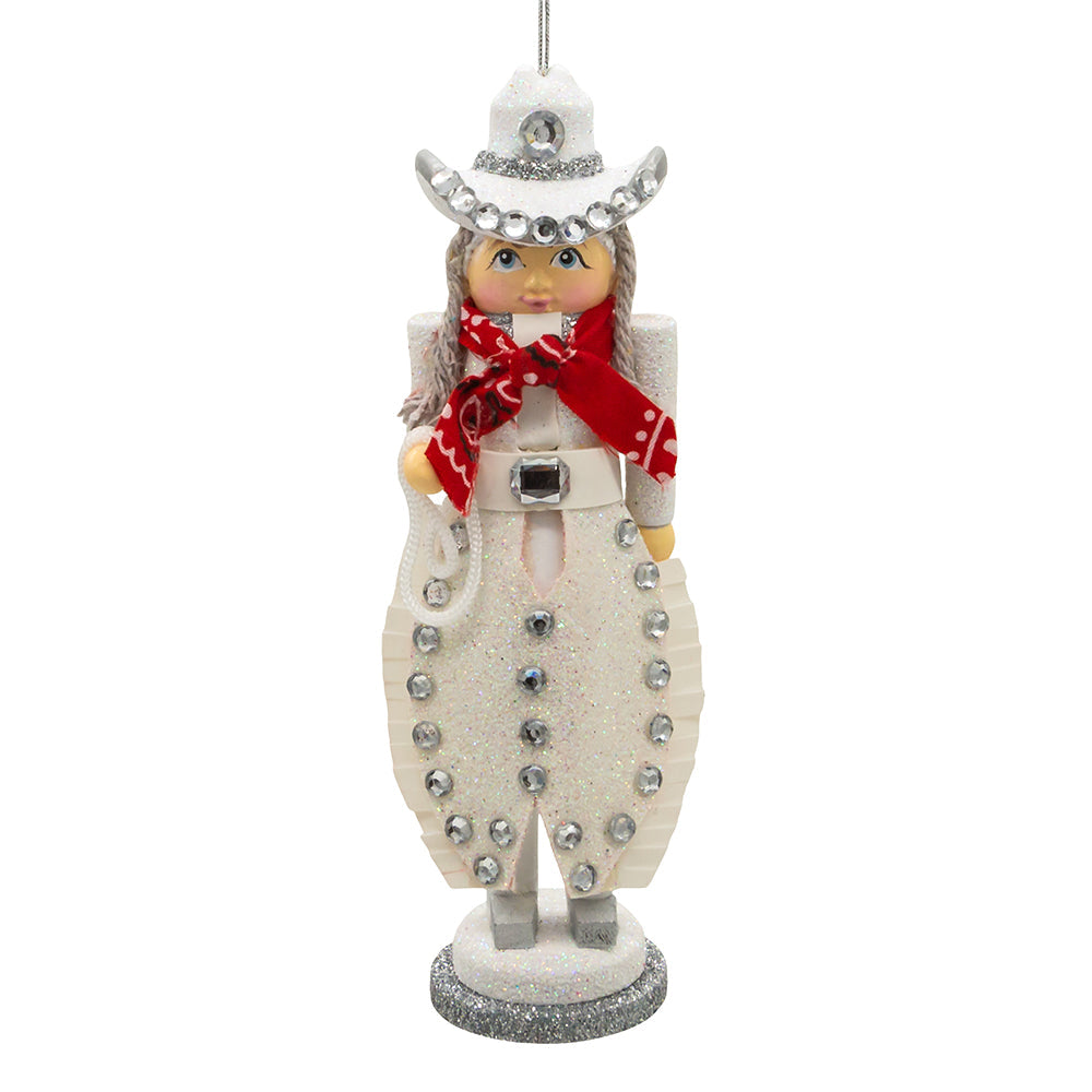 Hollywood Rhinestone Cowgirl Ornament 6"