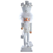 Hollywood Winter White King Nutcracker with Gifts 18"