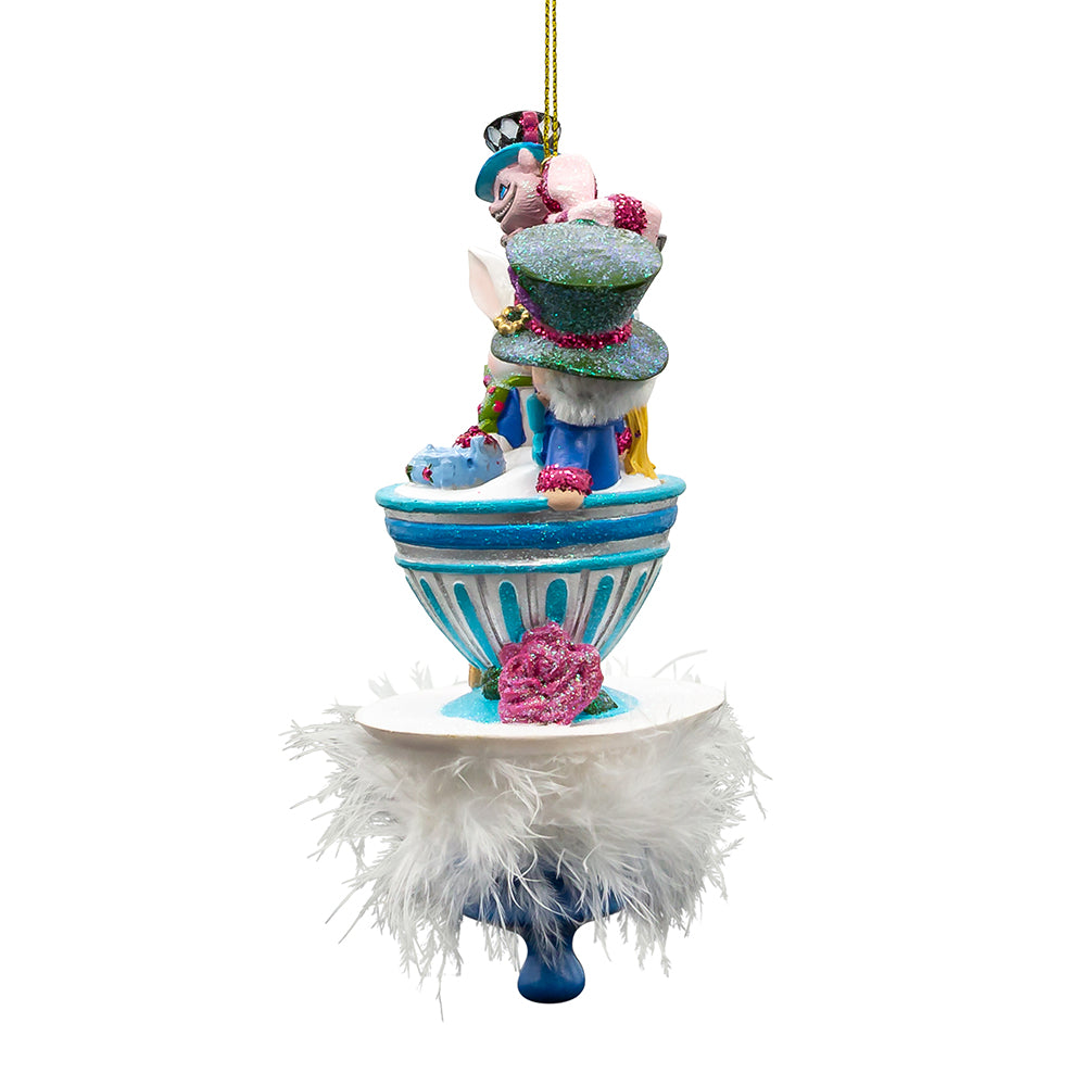 Hollywood Hats Alice Tea Party Resin Ornament 6.25"