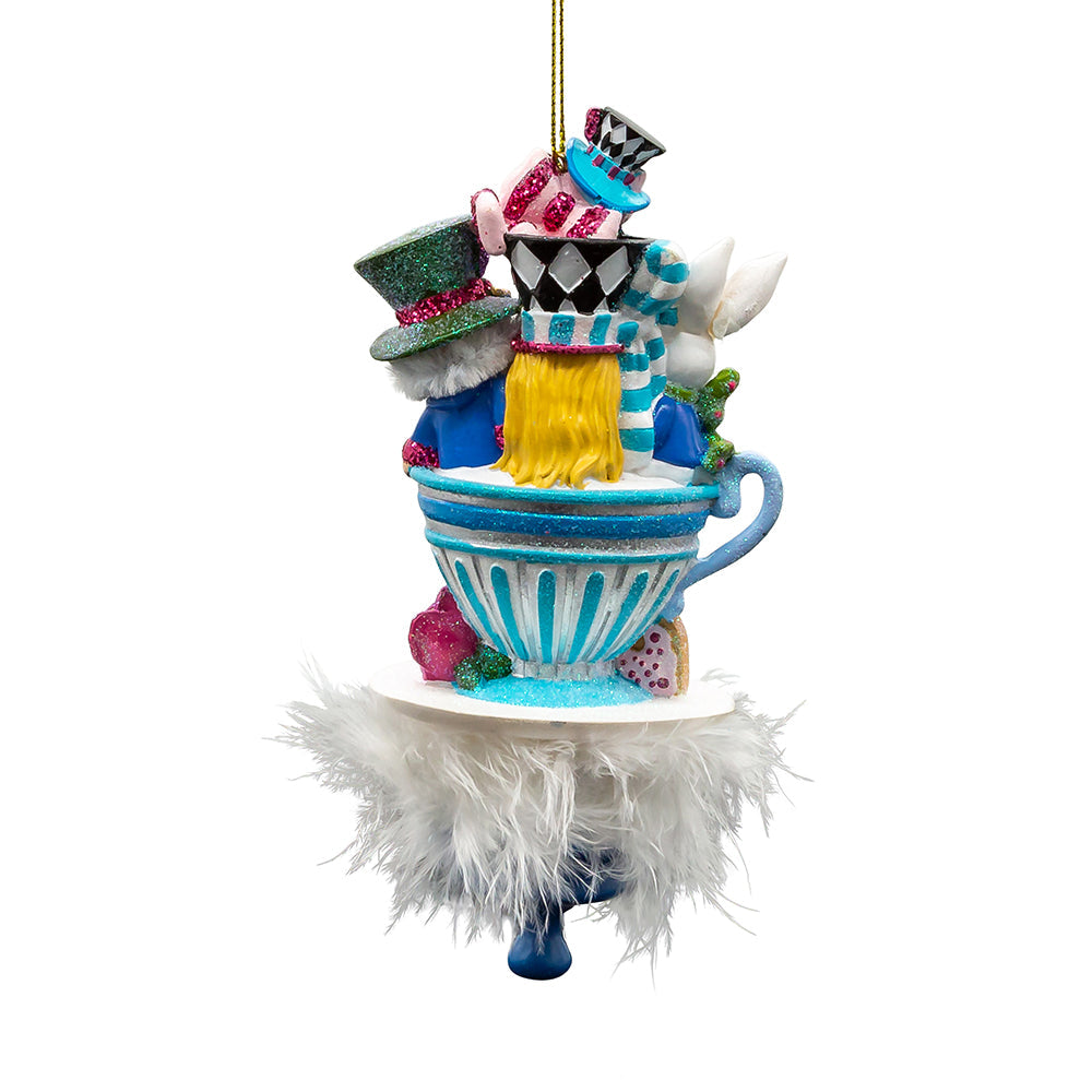 Hollywood Hats Alice Tea Party Resin Ornament 6.25"