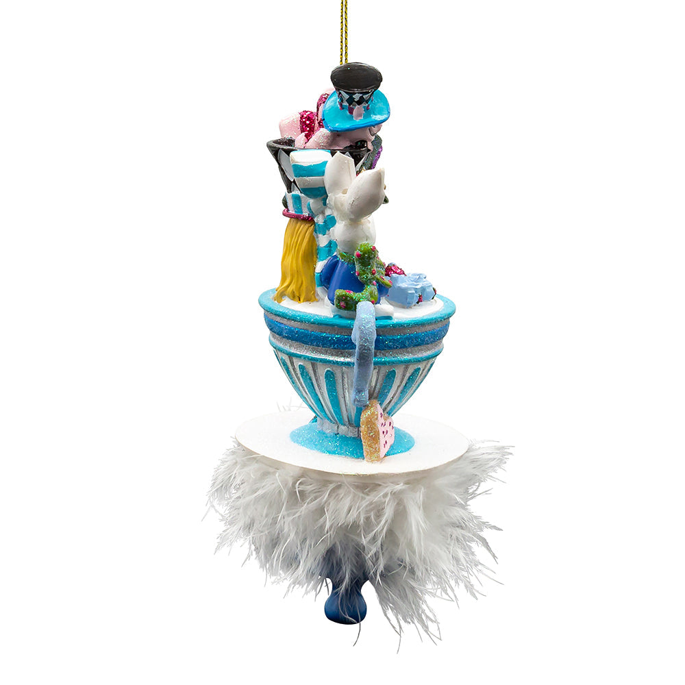 Hollywood Hats Alice Tea Party Resin Ornament 6.25"