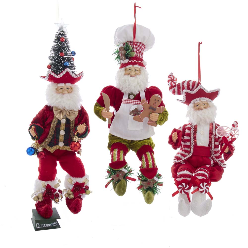 Kringle Klaus Elf Ornament 15" Set of 3