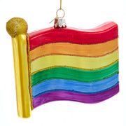 Rainbow Flag Glass Ornament 4.5"