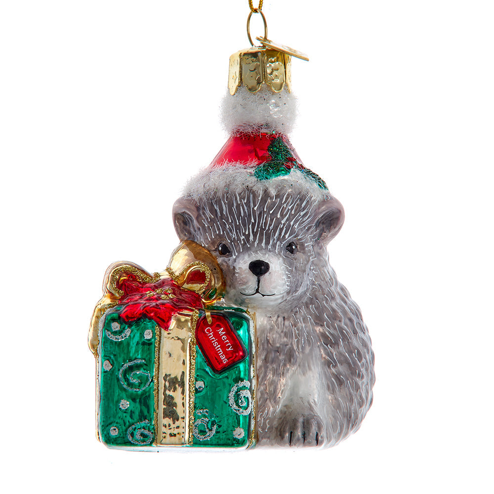 Noble Gems Hedgehog Glass Ornament 3.25"