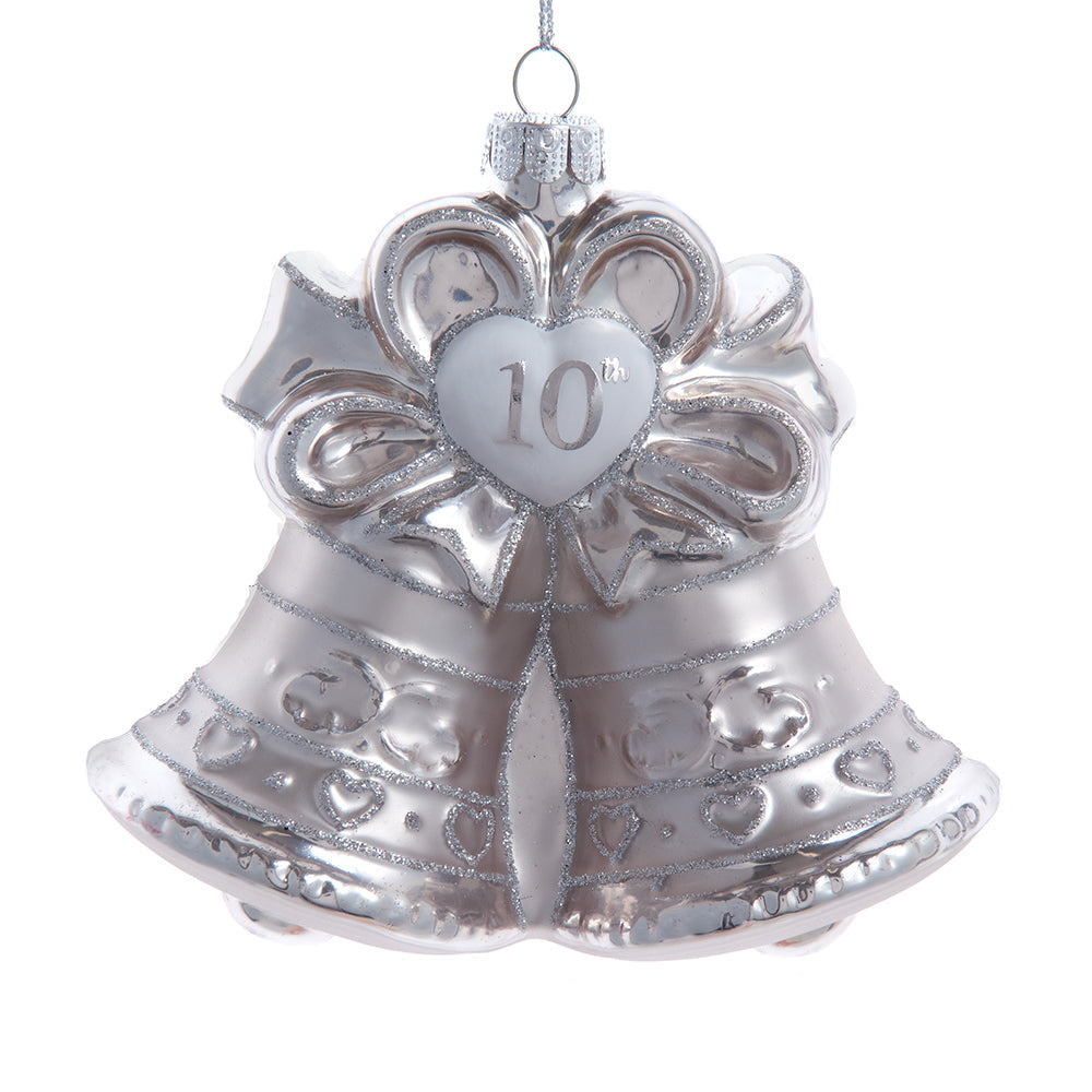 Noble Gems 10th Anniversary Bells Glass Ornament 4.5"