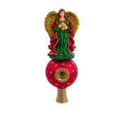 Reflector Angel Glass Finial Tree Topper with Stand 15.75"