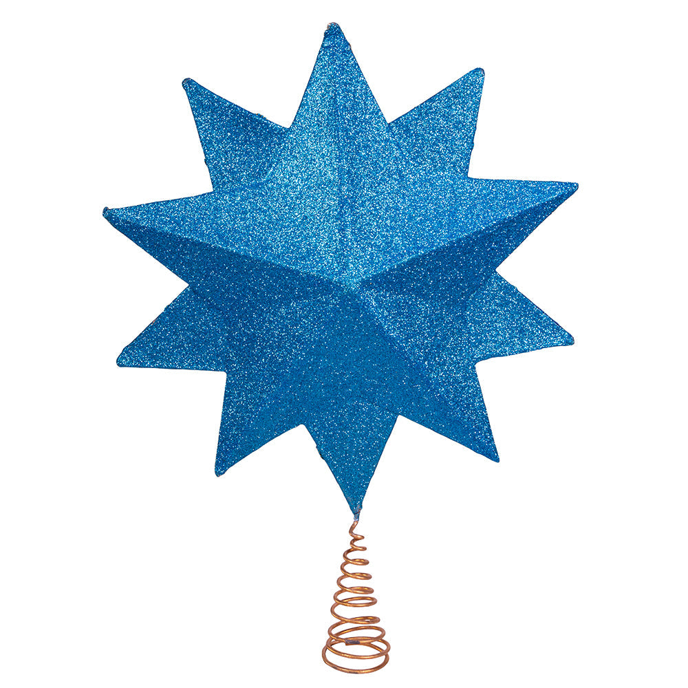 Peacock Glitter 10 Point Tree Topper 16"