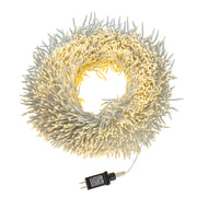 Warm White 3,000 Light LED White Wire Cluster Garland 98'