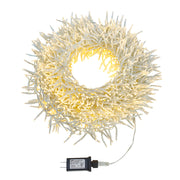 Warm White 2,000 Light LED White Wire Cluster Garland 65'