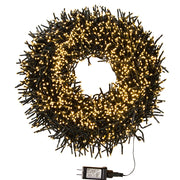 Warm White 3,000 Light LED Green Wire Cluster Garland 98'