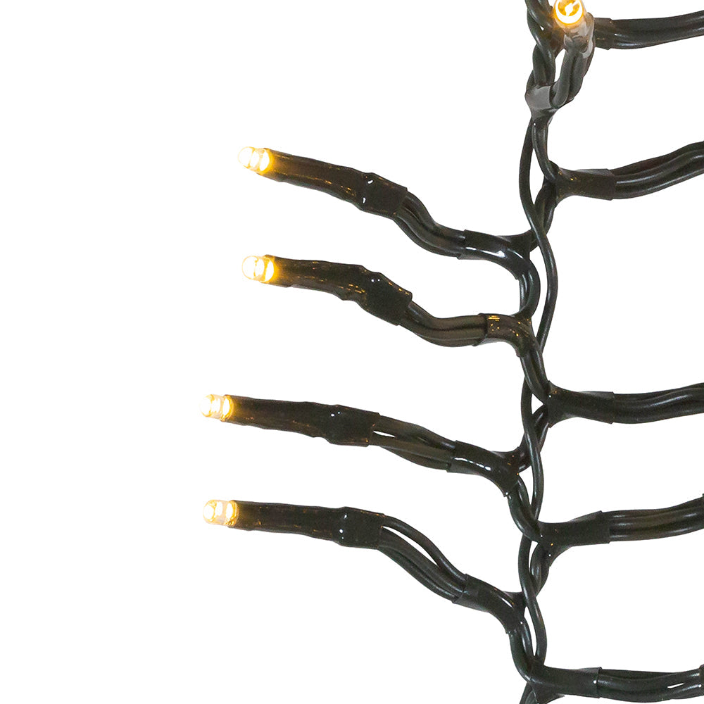 Warm White 3,000 Light LED Green Wire Cluster Garland 98'