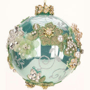 King's Jewels Ball Ornament Shiny Green 5"