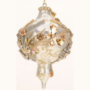 King's Jewels Finial Ornament Shiny Cream 8"