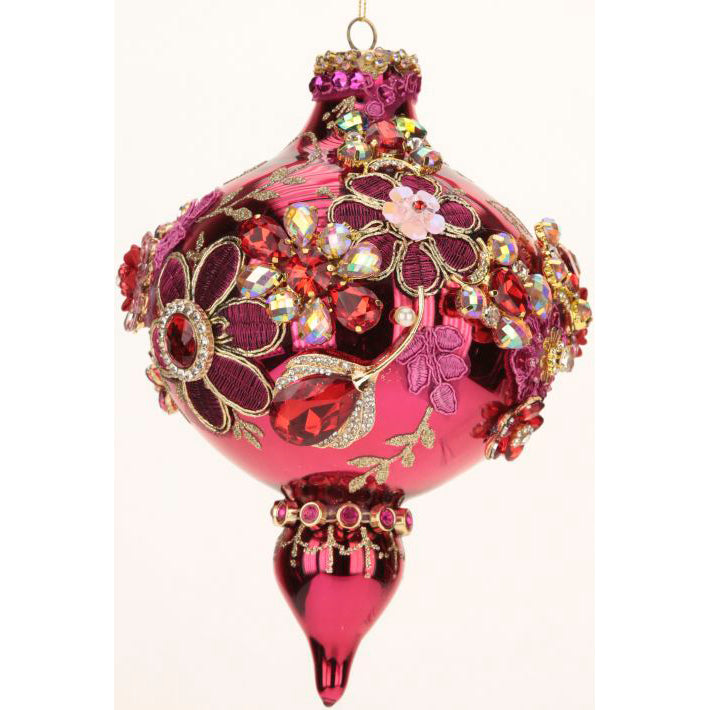 King's Jewels Finial Ornament Shiny Red 8"
