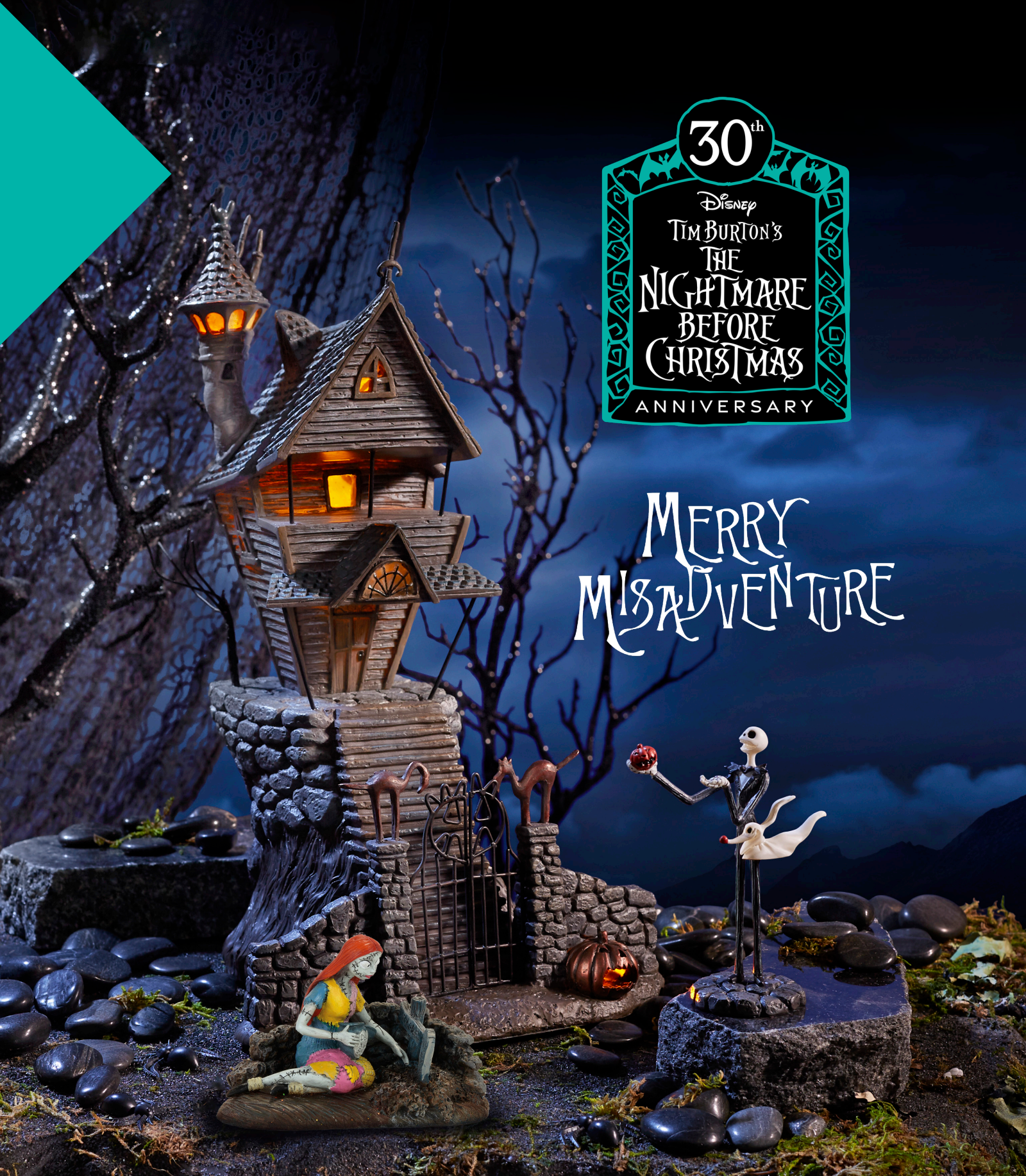 Jack Skellington's House with Jack & Sally Set of 3