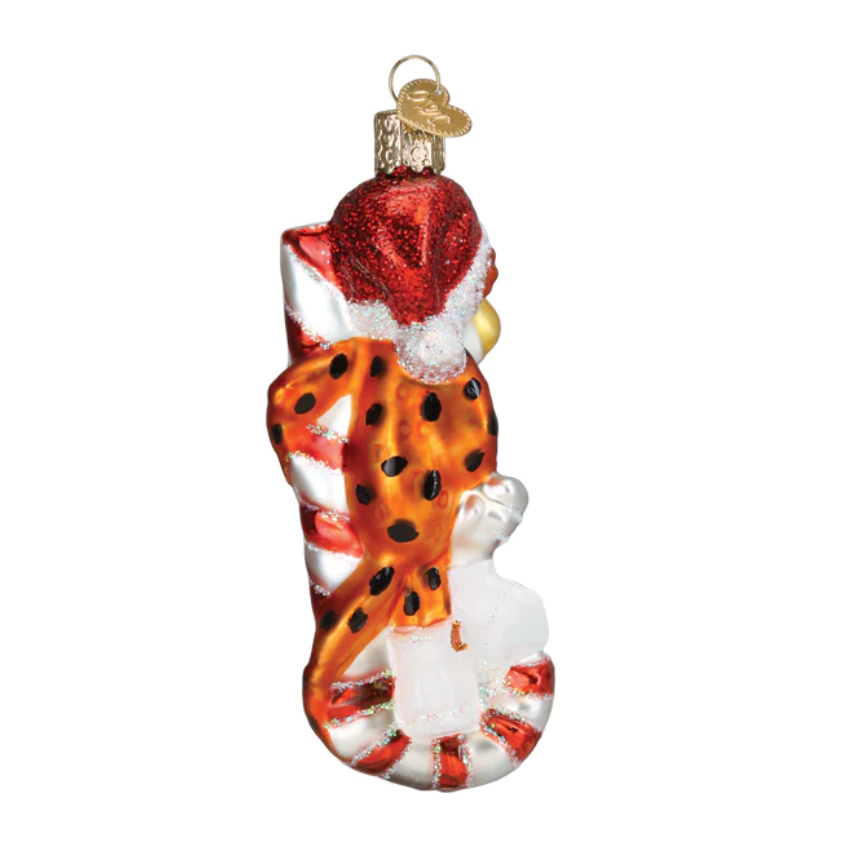 Chester Cheetah On Candy Cane Ornament