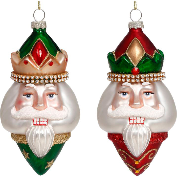Blingy Nutcracker Christmas Ornament 5" Set of 2