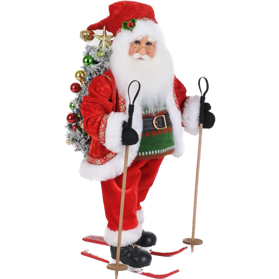 Lighted Ski Santa