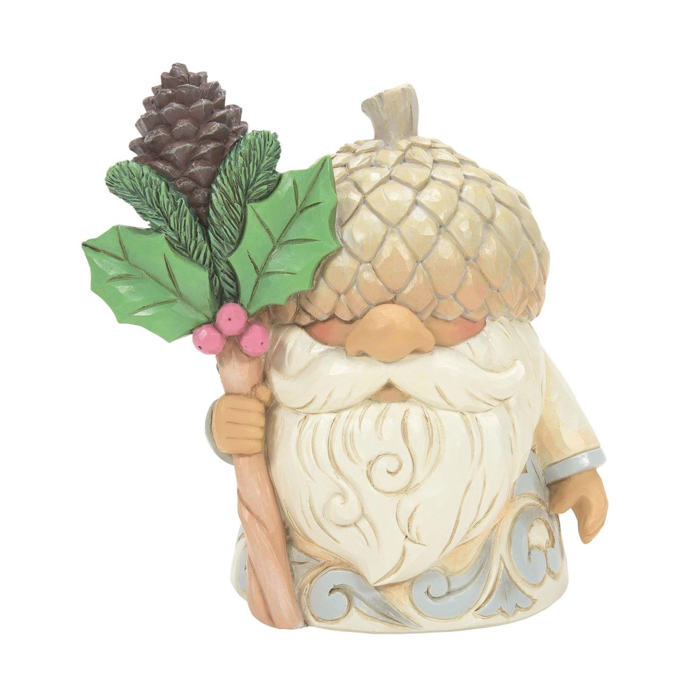 Winter's Nuttiest Gnome White Woodland Gnome with Acorn Hat