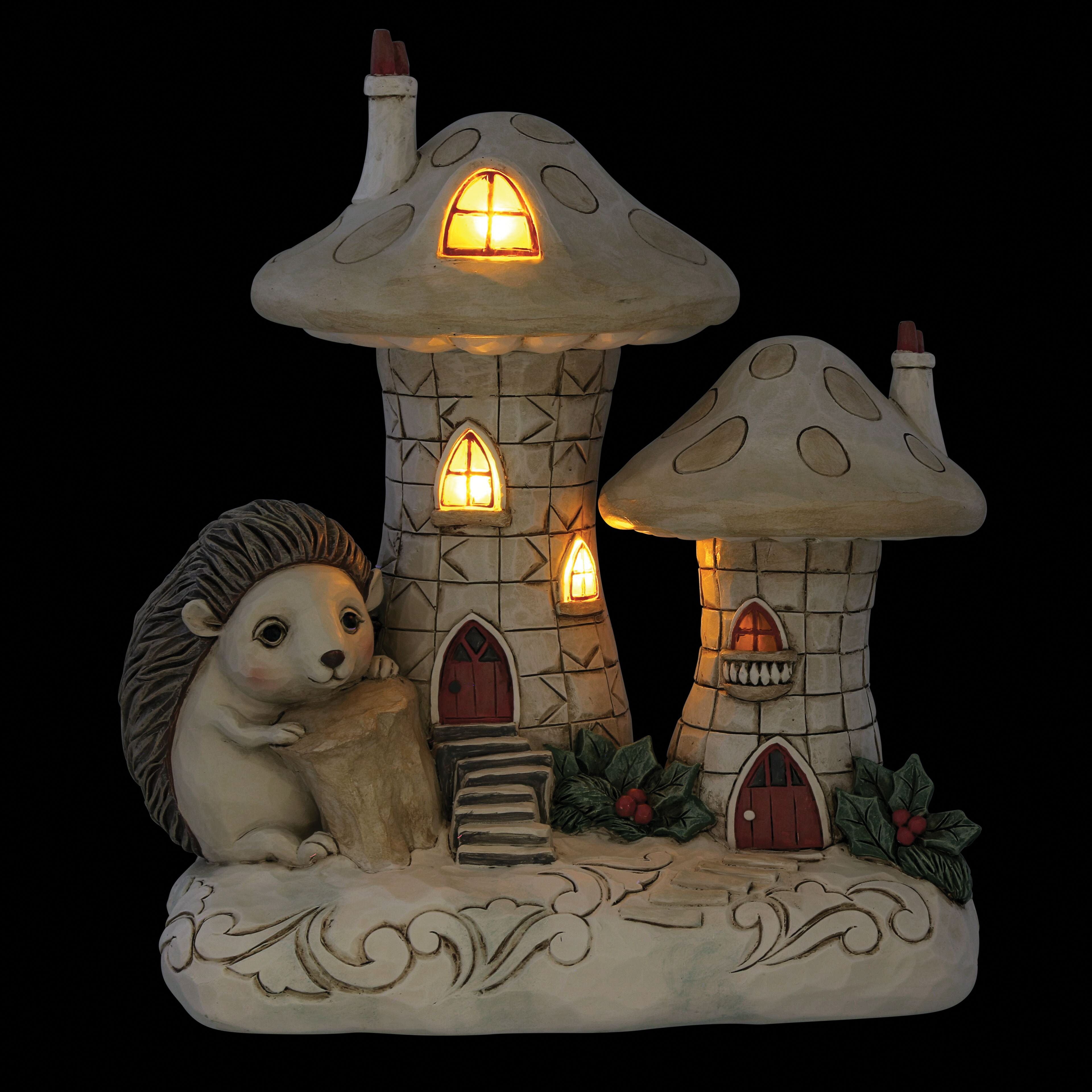 Holiday Wishes From Our Home To Yours White Woodland Collection Gnome Mushroom House Cluster