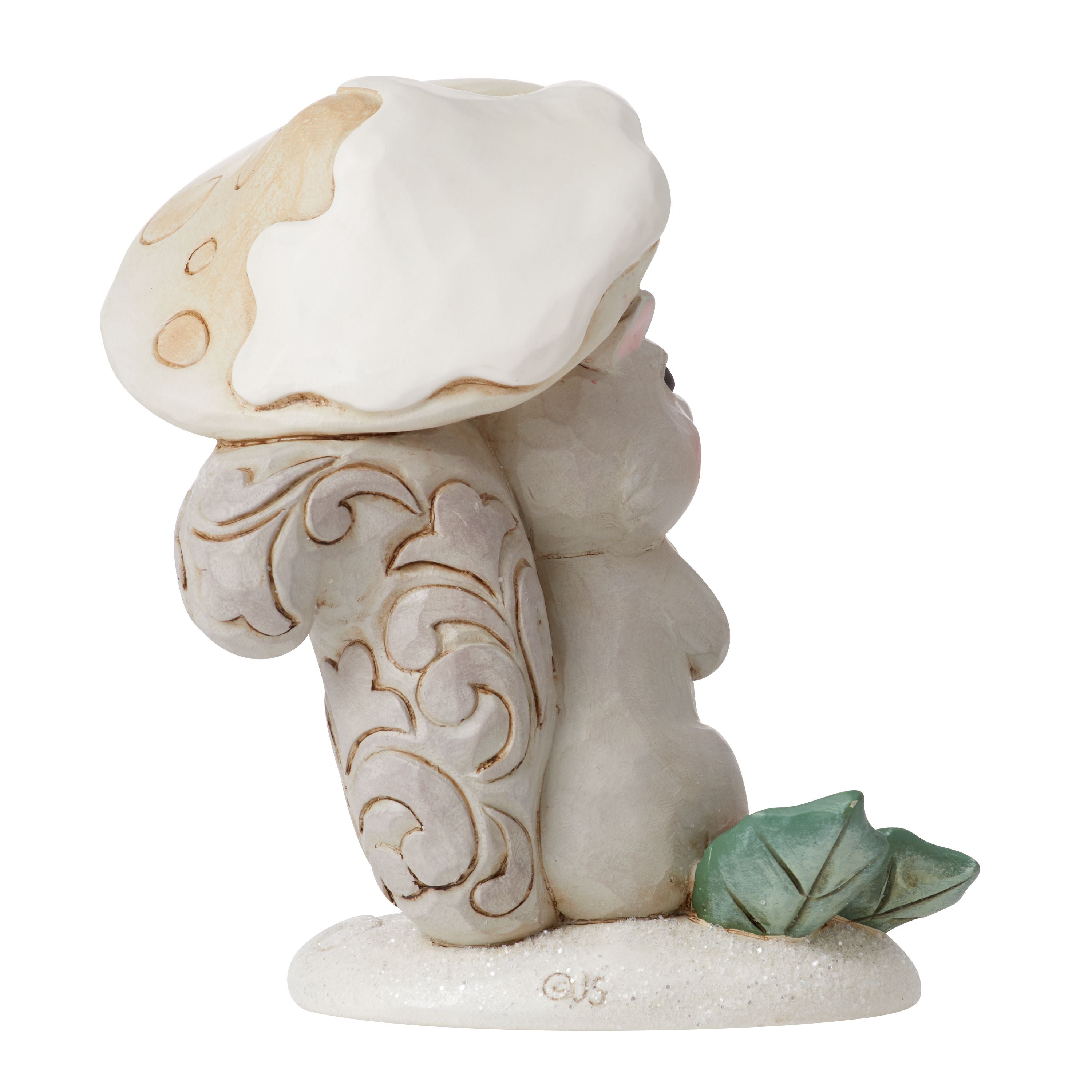 White Woodland Collection Squirrel with Mushroom