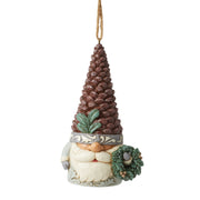 White Woodland Collection Gnome with Pinecone Hat Ornament