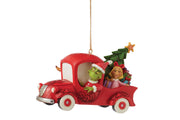 Grinch in Red Truck Ornament
