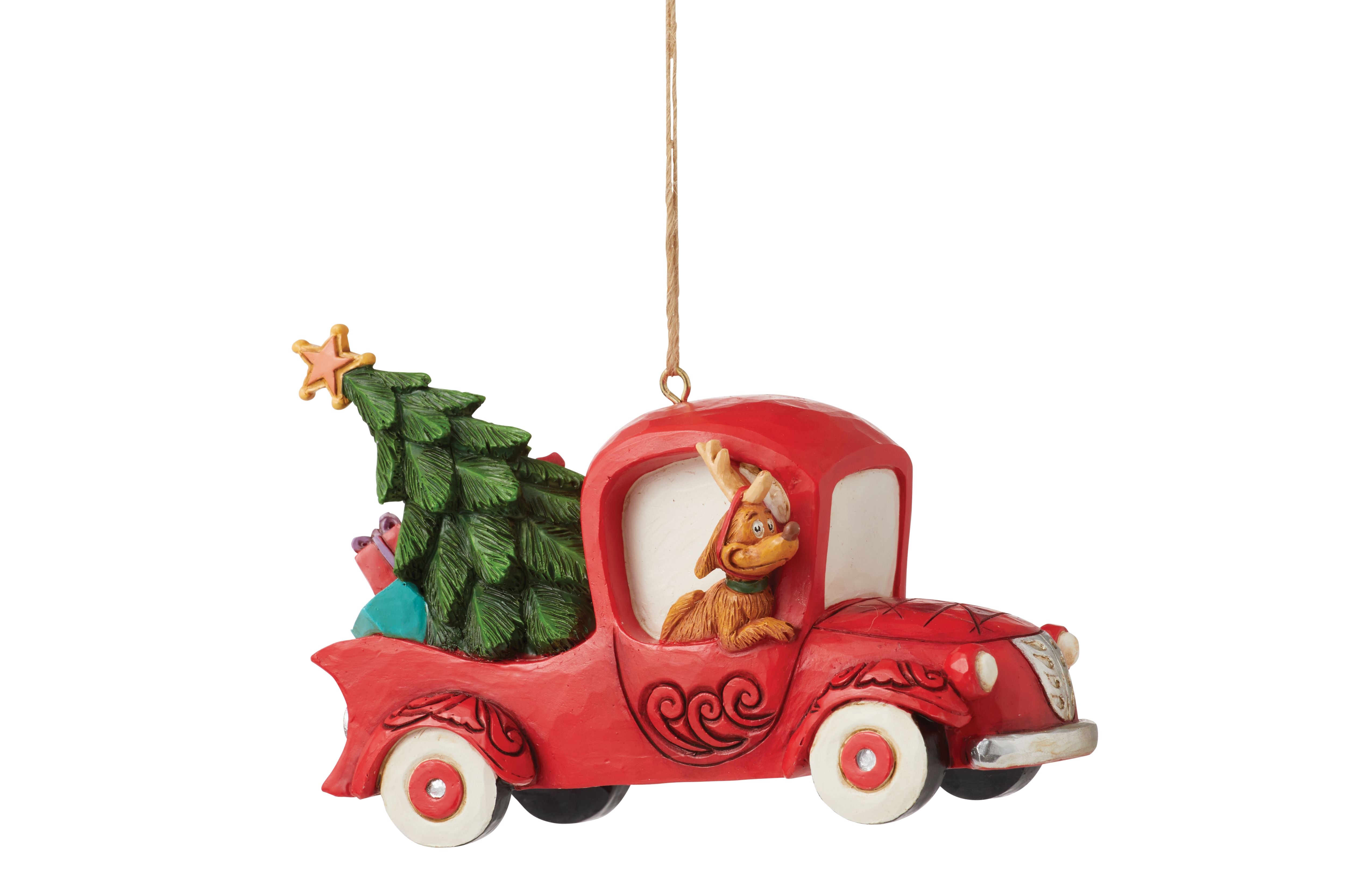 Grinch in Red Truck Ornament