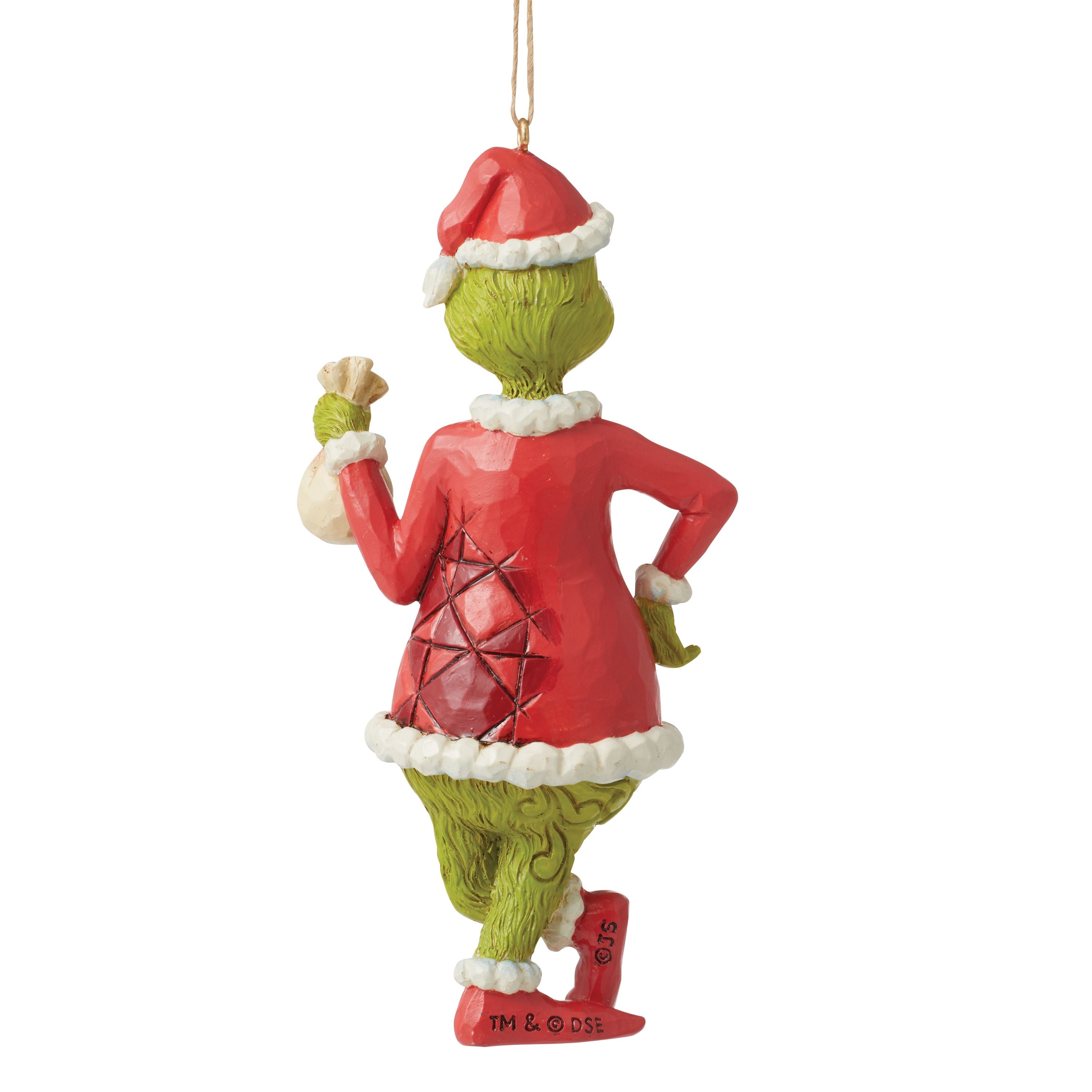 Grinch with Bag of Coal Ornament