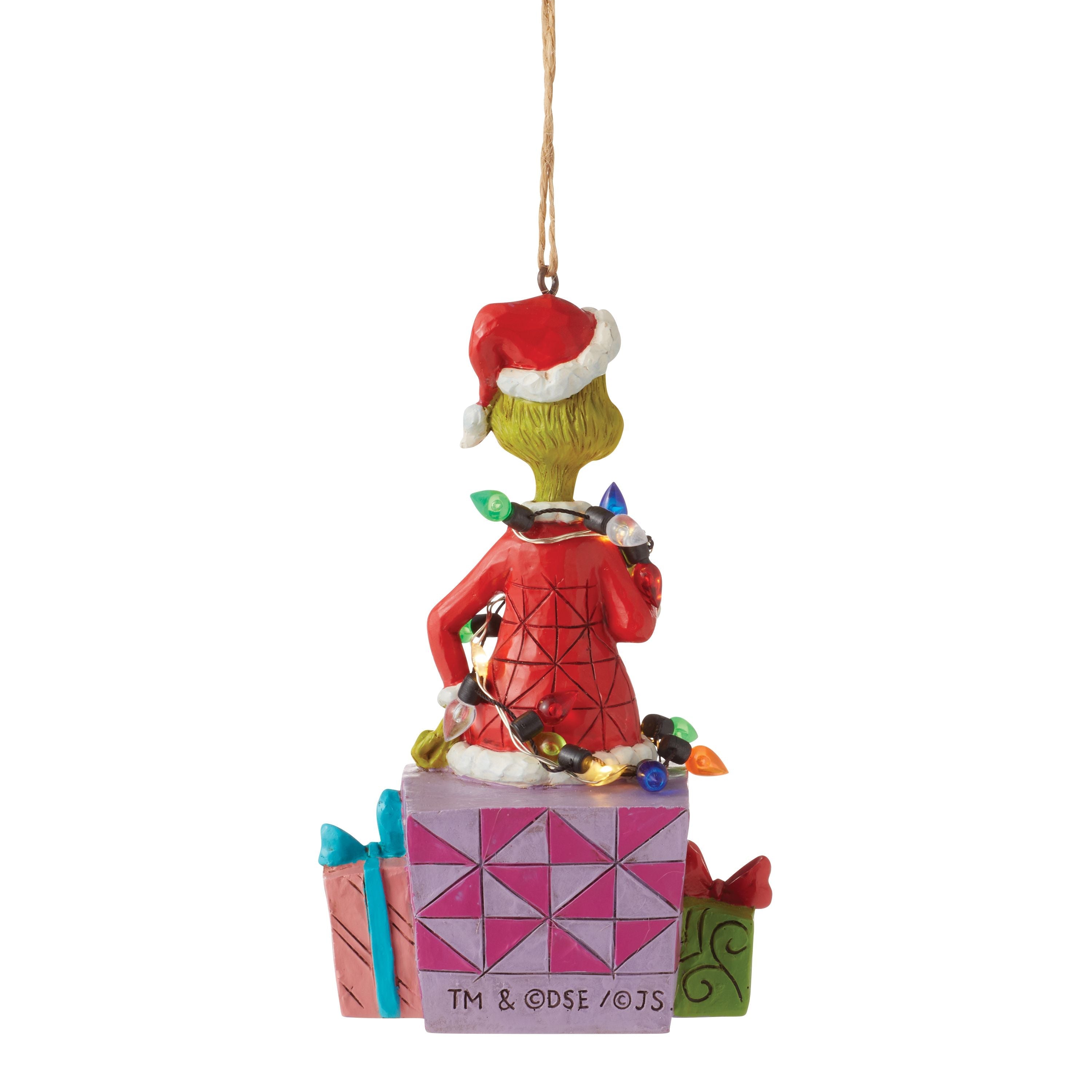 Grinch on Present Stack Ornament