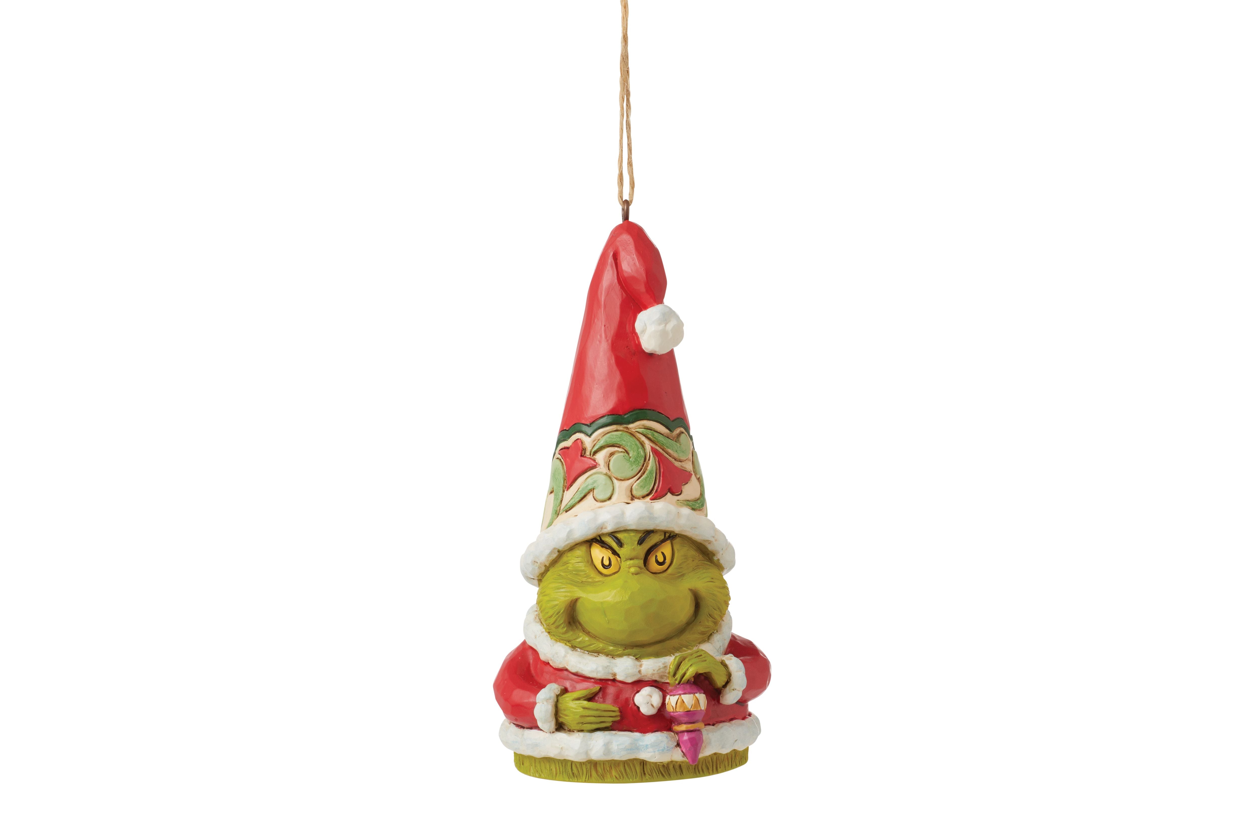 Grinch Gnome Holding Bauble Ornament