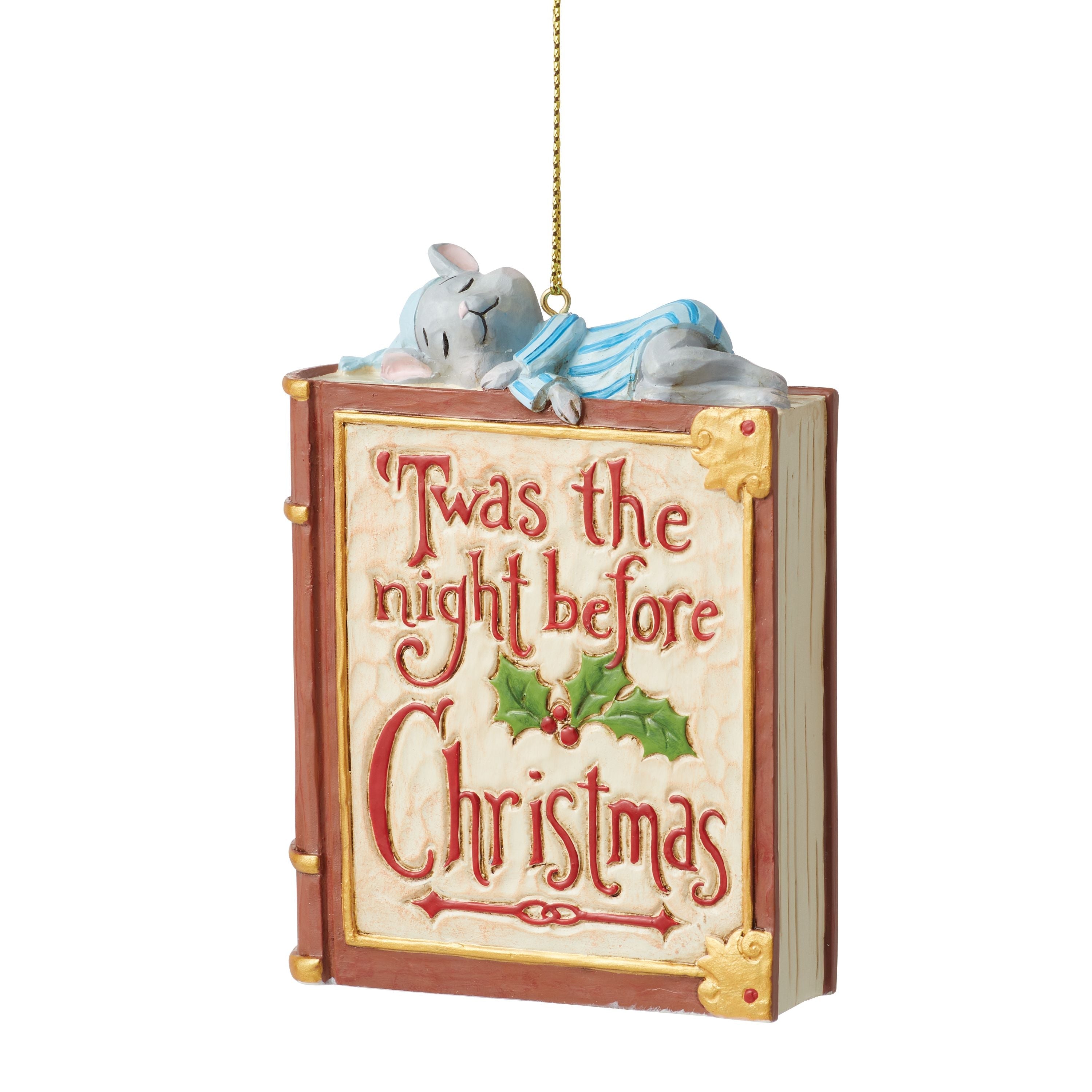 T'was The Night Before Christmas Collection Mouse on Storybook Ornament