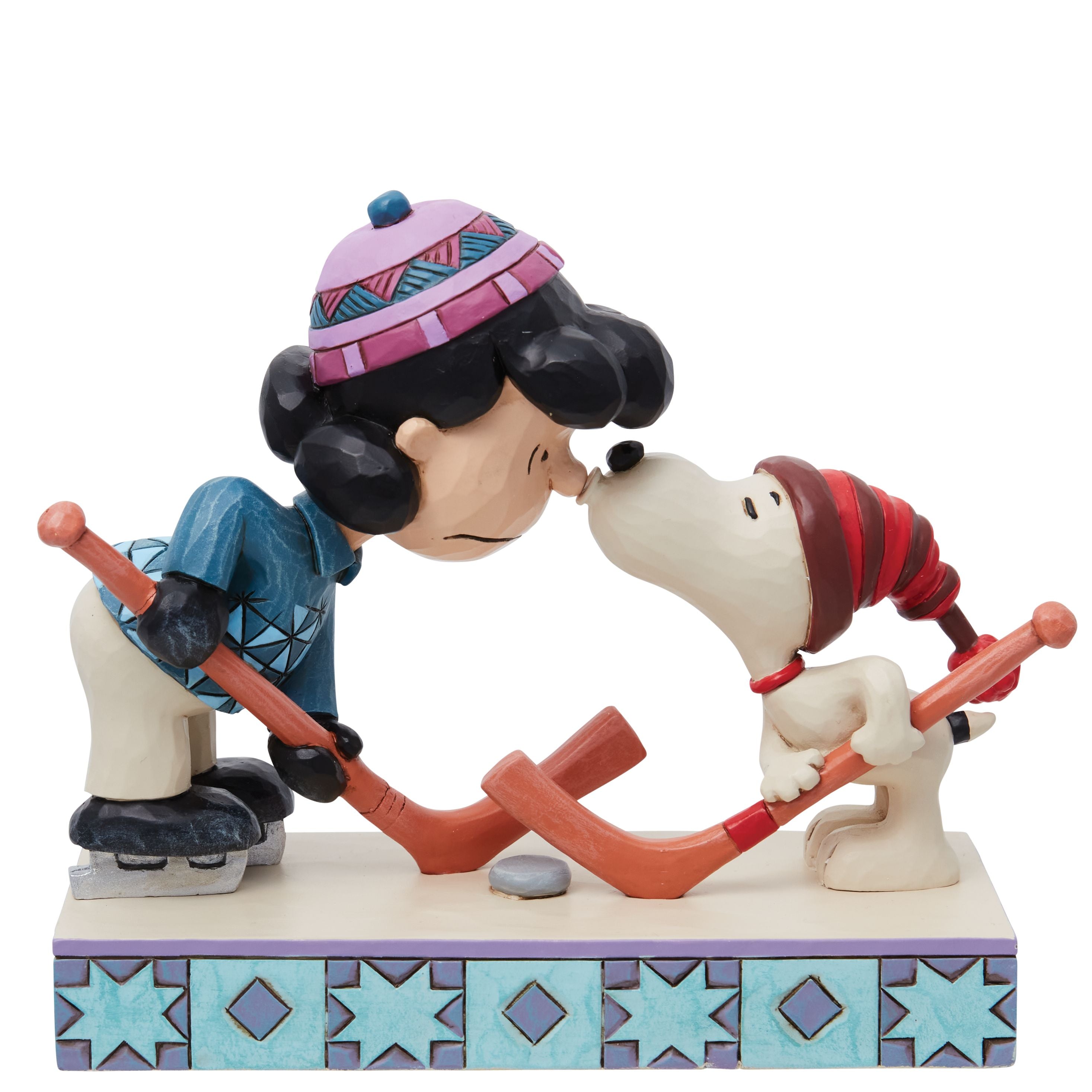 A Surprise Smooch Snoopy & Lucy Playing Hockey