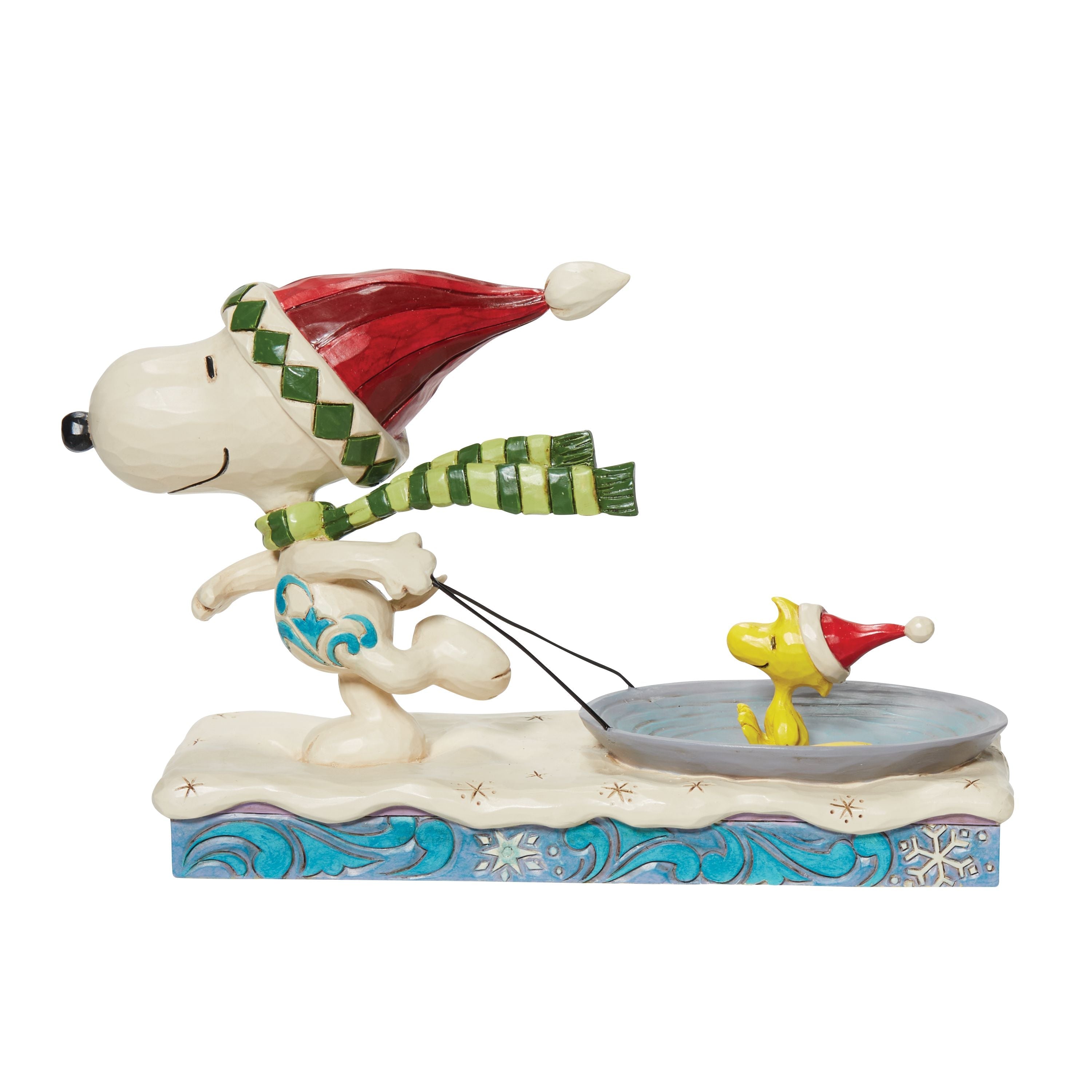 Gliding Into the Holidays Snoopy Pulling Woodstock on Sleigh