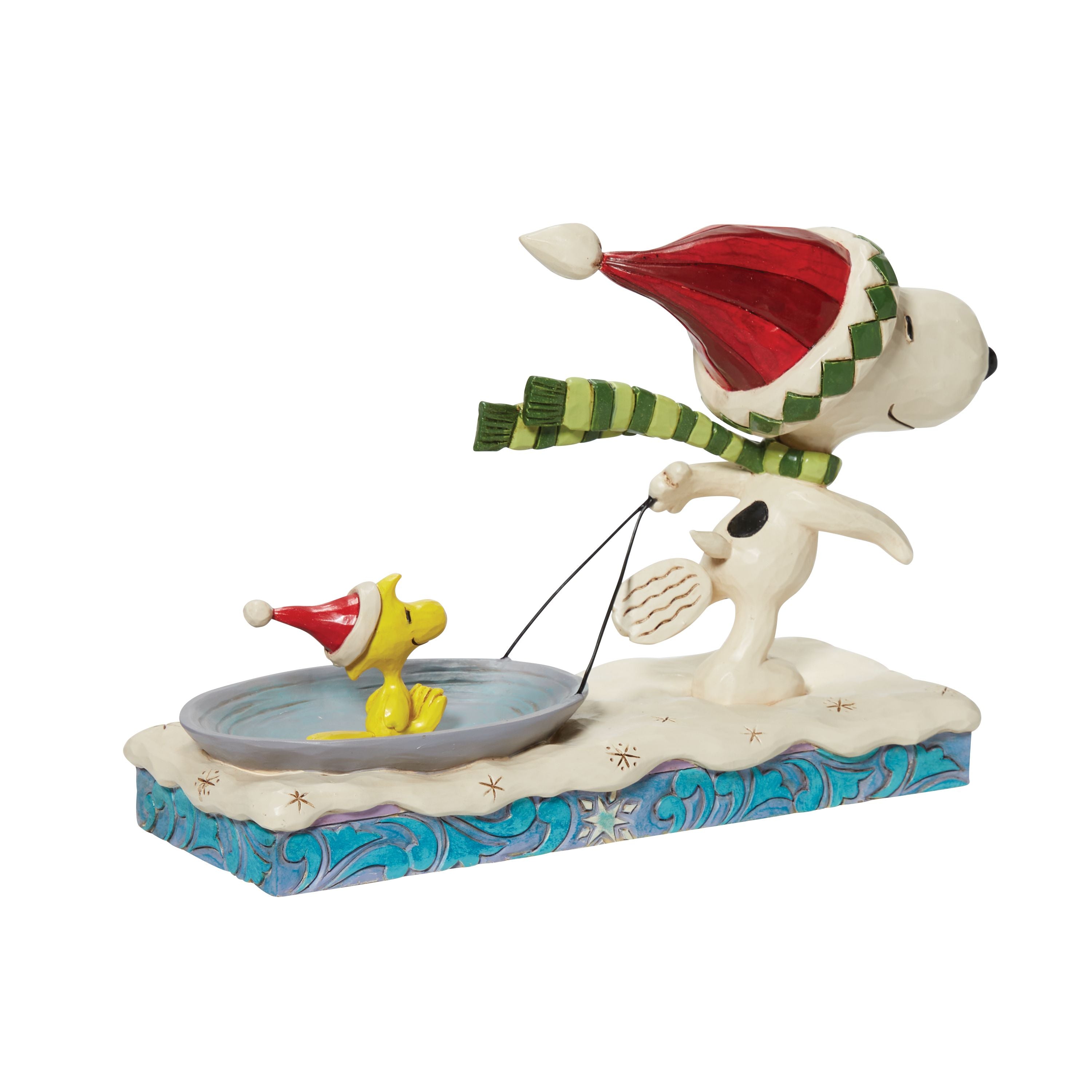 Gliding Into the Holidays Snoopy Pulling Woodstock on Sleigh