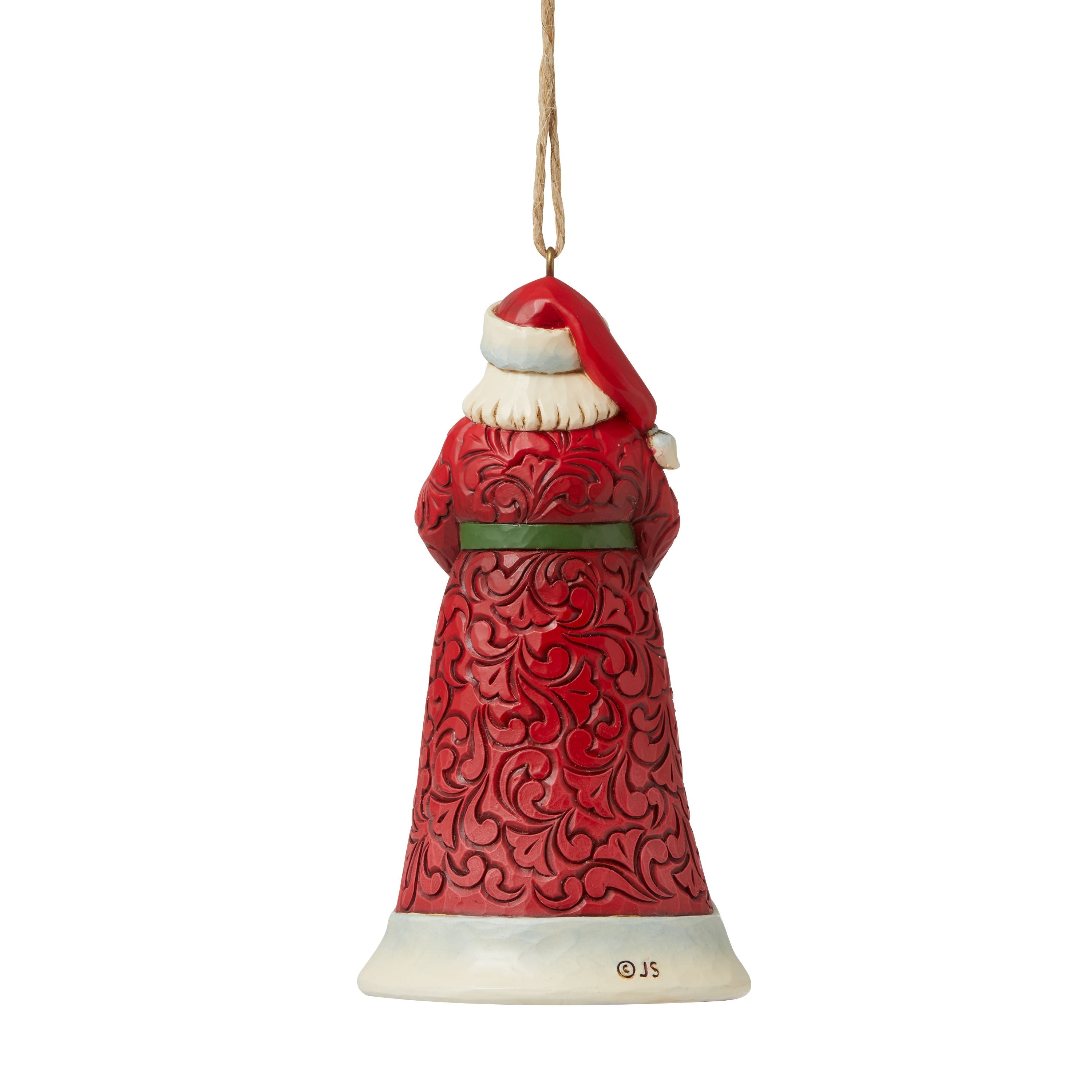 Santa Holding Cardinals Ornament